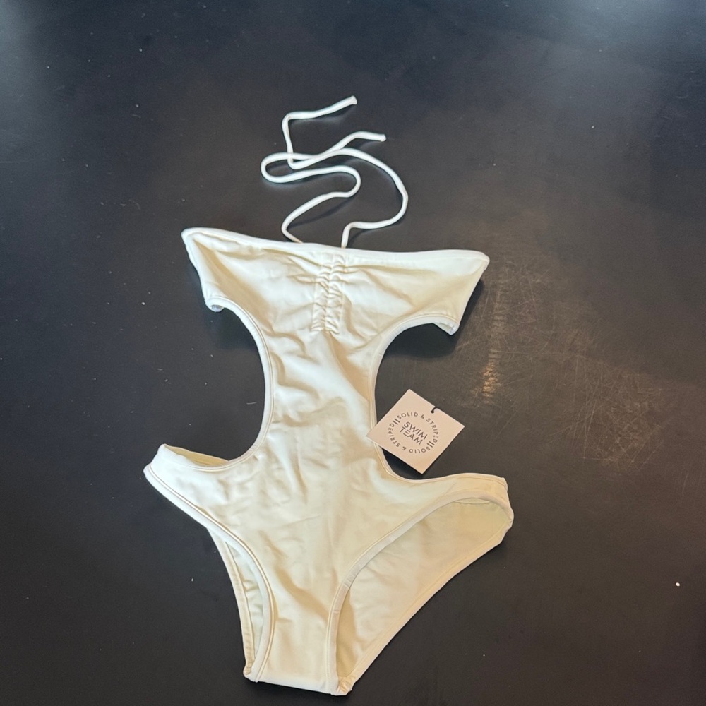 Solid & Striped White Carolyn Cutout Swimsuit
